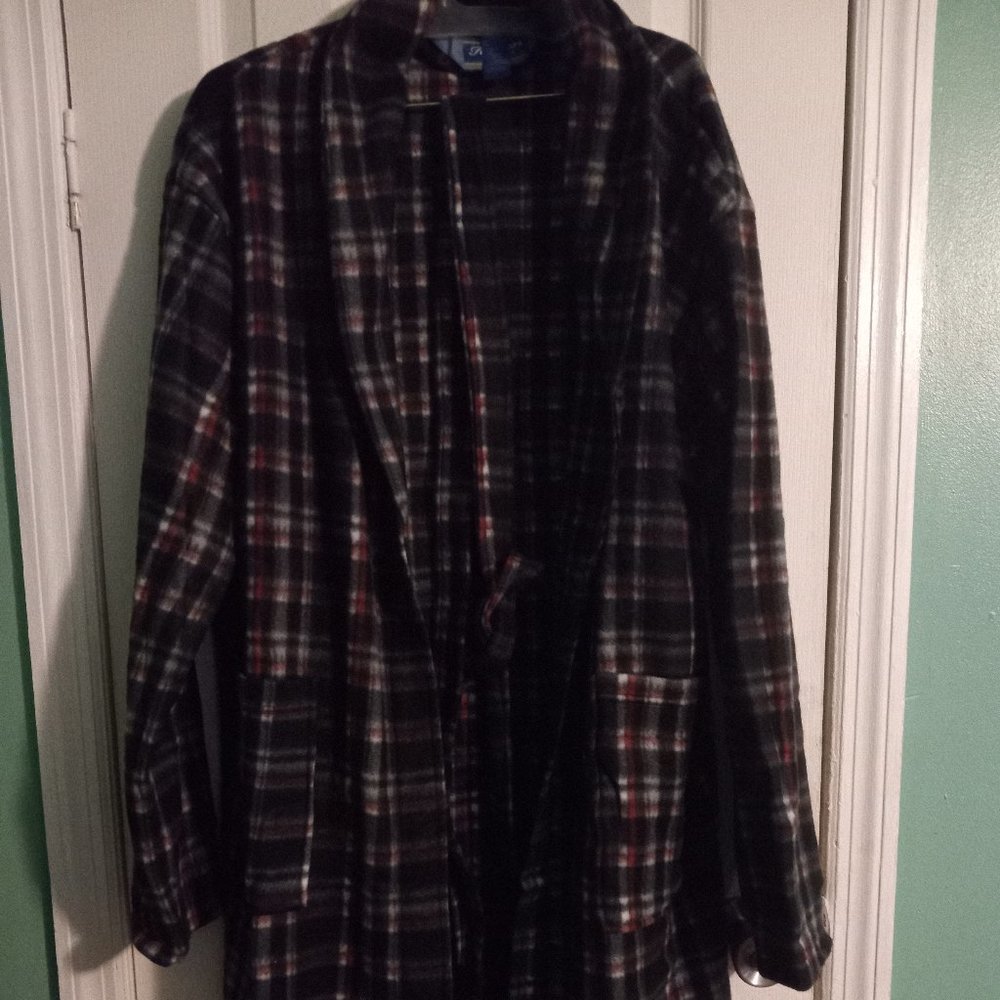 hotel spa  collection  plaid robe one size fits most